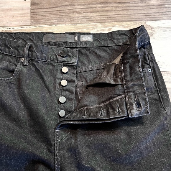 Denim x Alexander Wang 003 Boy Fit Jean Size 30 Black Fade Button Fly Distressed - Picture 7 of 16